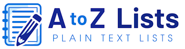 A to Z Lists